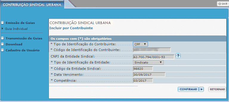 Passo a passo para cadastro de contribuição sindical do empregado doméstico